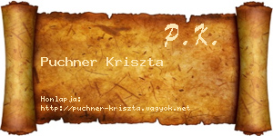 Puchner Kriszta névjegykártya